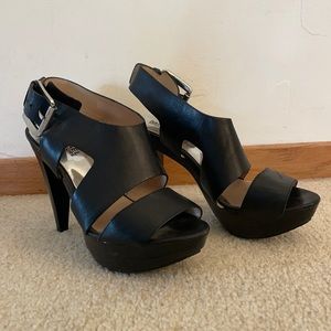 Michael Kors Platform Pumps Peep Toe Buckle Heel